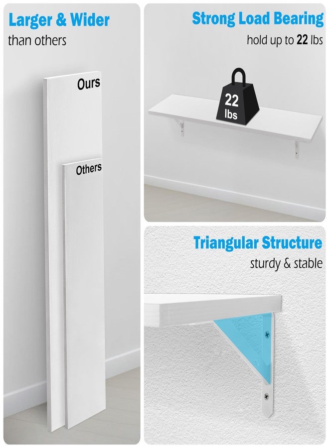 RedCall Floating Shelves for Wall,31.5 Inch Wall Mounted Shelves Set of 2,Long Board Shelves for Bedroom,Living Room, Bathroom & Kitchen Storage with Metal Brackets (White) - Image 3